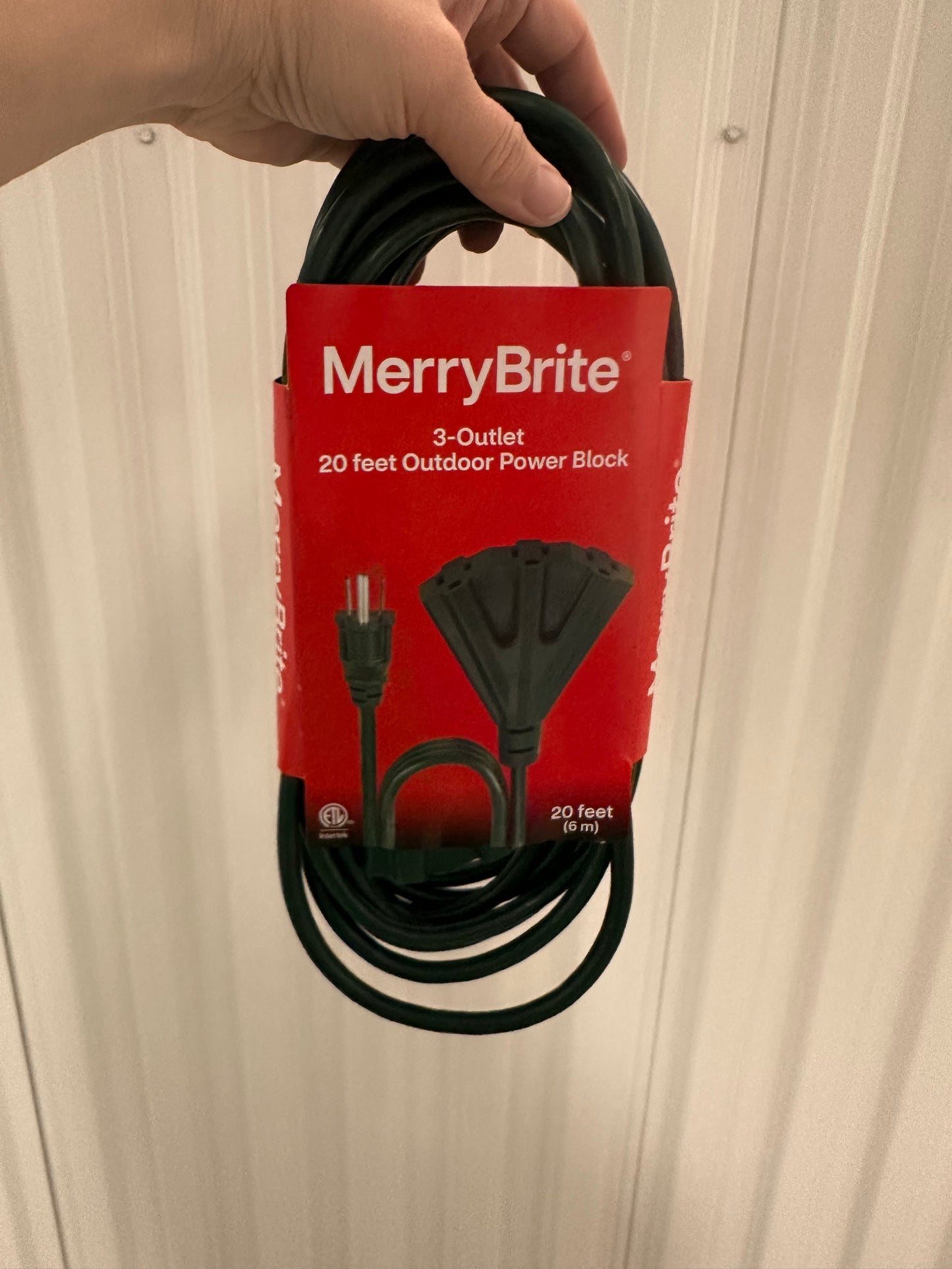 20’ 3 Outlet Outdoor Extension Cord