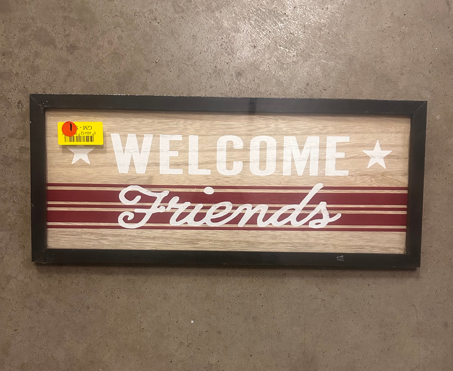 Wooden Welcome Friends Hanging Sign