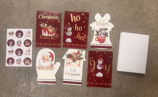 24 Pack Christmas Cards with Stickers and Envelopes