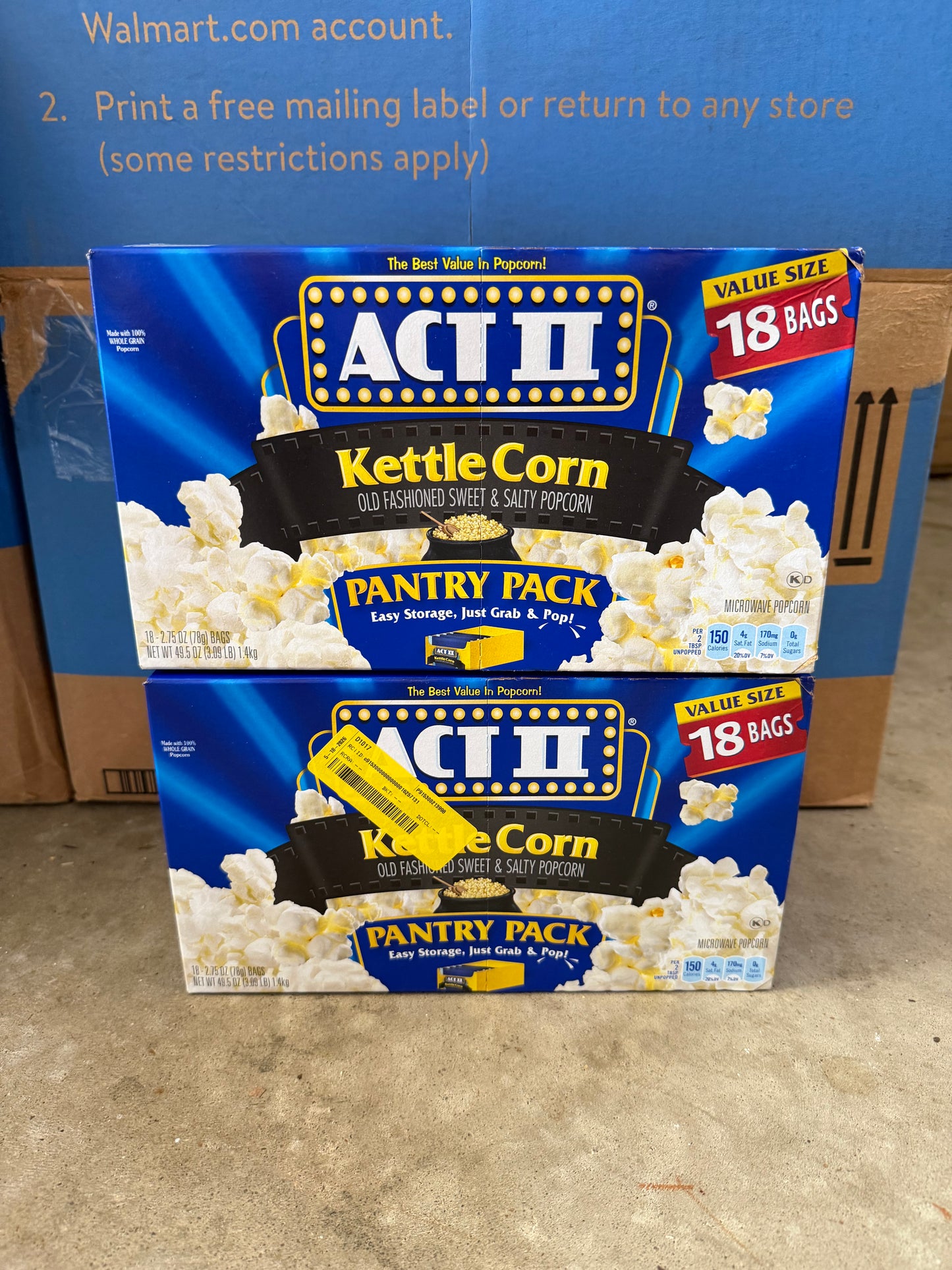 2 Boxes of Kettle Corn - Best By March 2027
