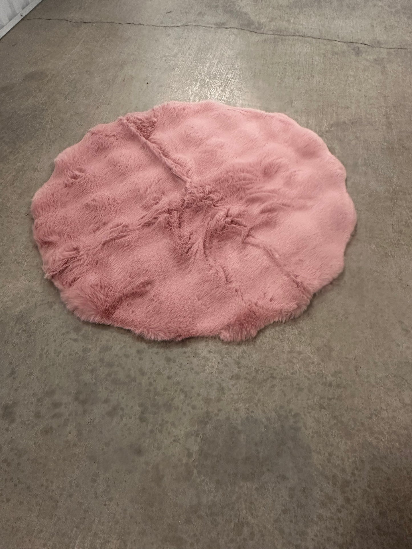 24” Pink Plush Rug with Non-Slip Grip Bottom