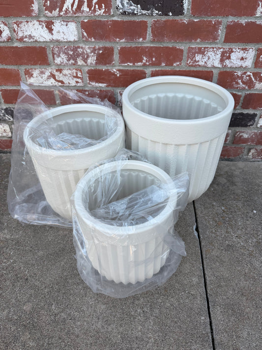 3 Piece Resin Flower Pot Set