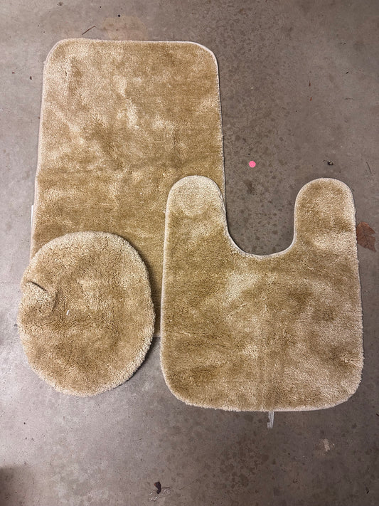 3 Piece Non-Slip Bathroom Rug/Toilet Seat Cover Set