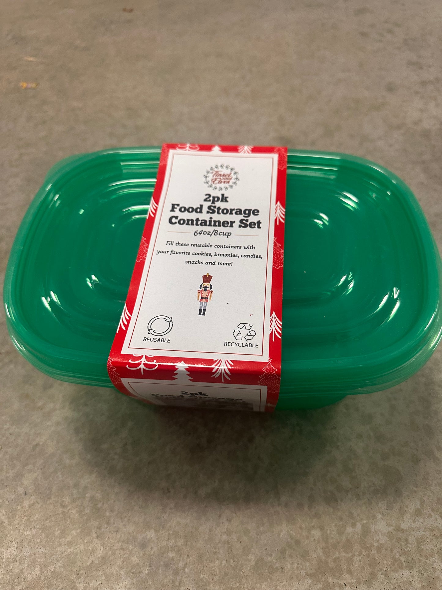 2 Pack Food Storage Container Set - 8 Cups