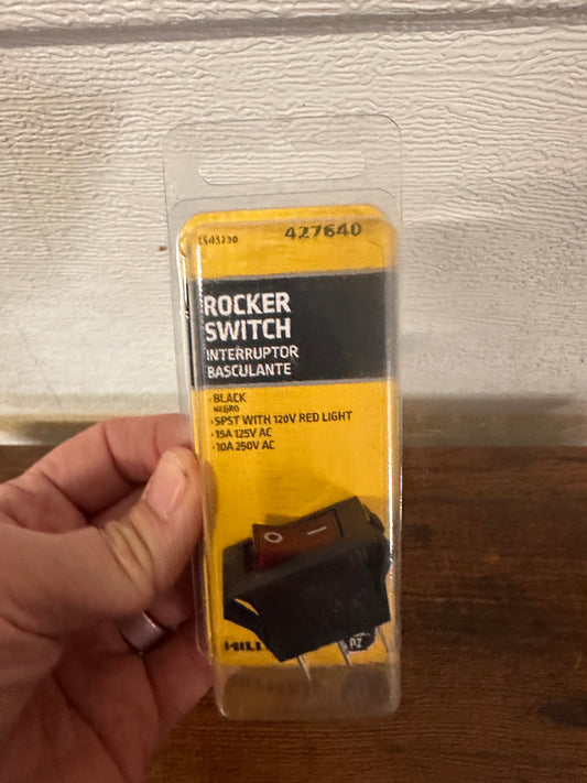 Hillman 15-Amp Illuminated Rocket Light Switch