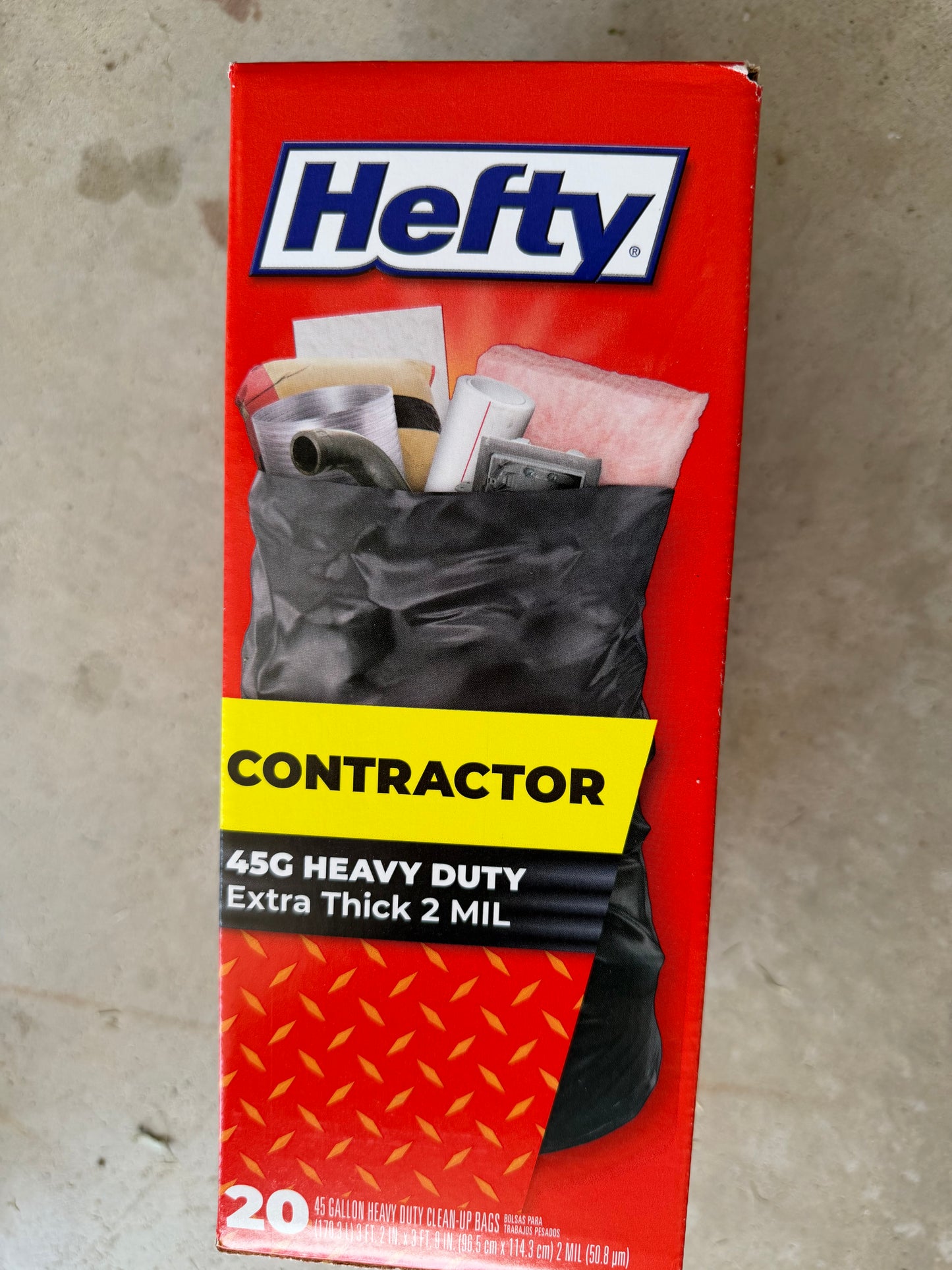 Hefty Contractor 45 Gallon Heavy Duty Trash Bags