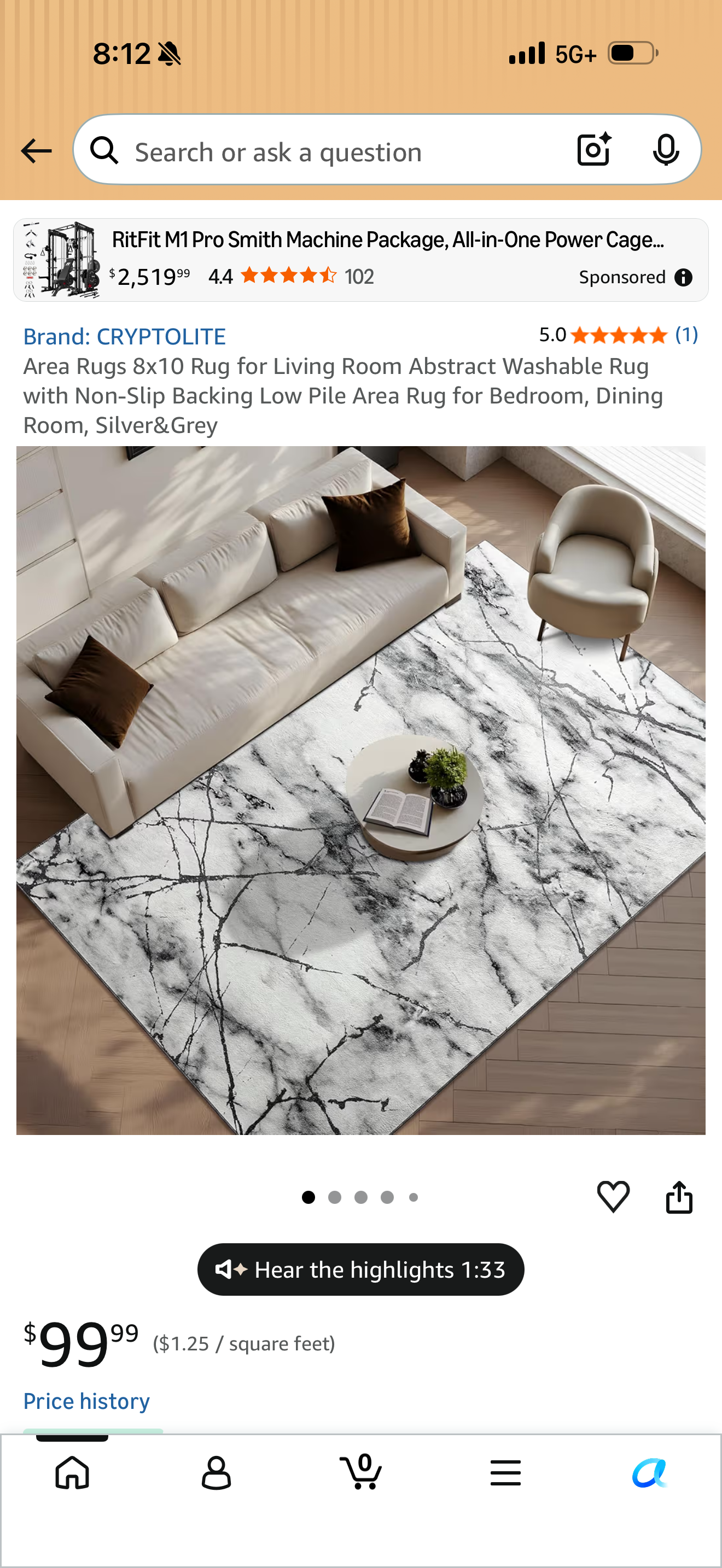 8’x10’ Area Rug