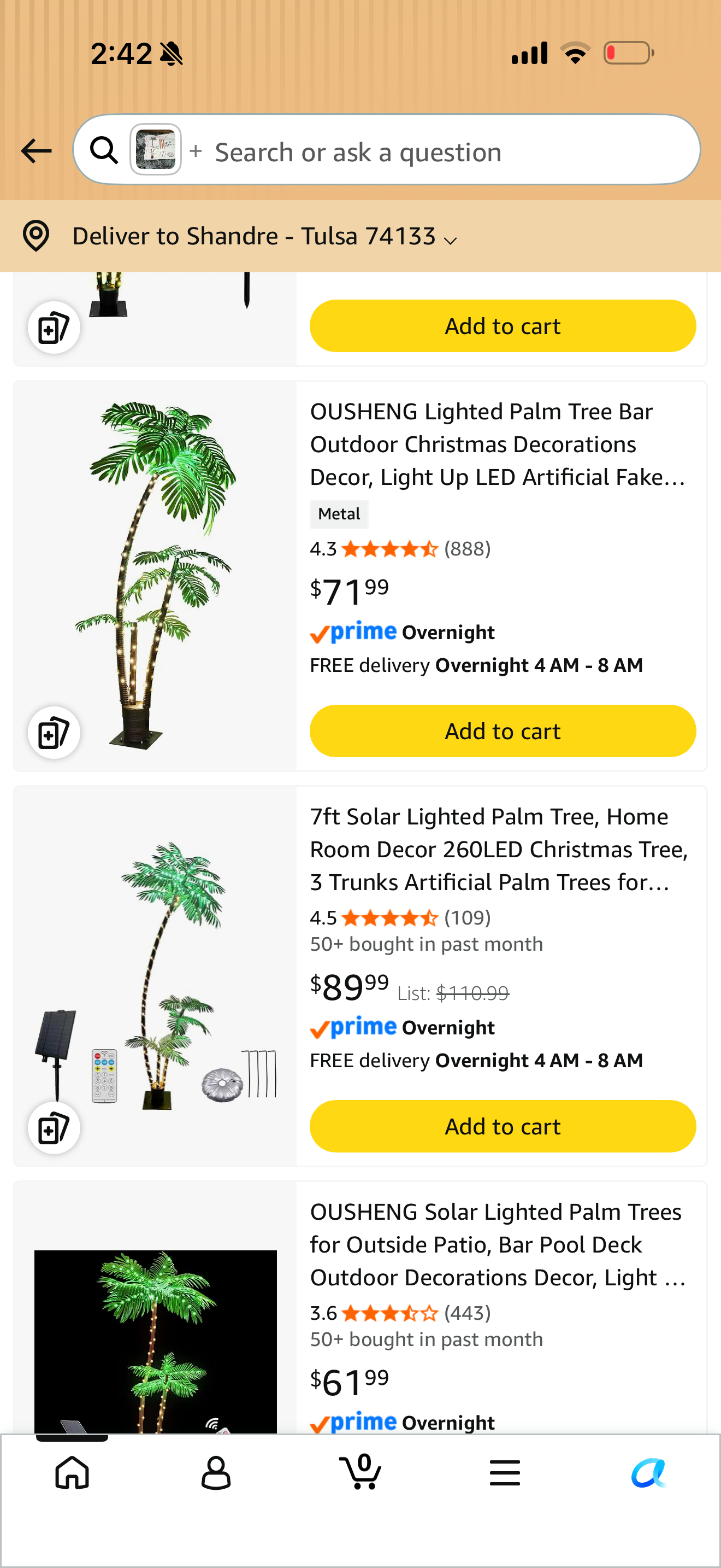 6 Ft. LED Lighted Artificial Palm Tree