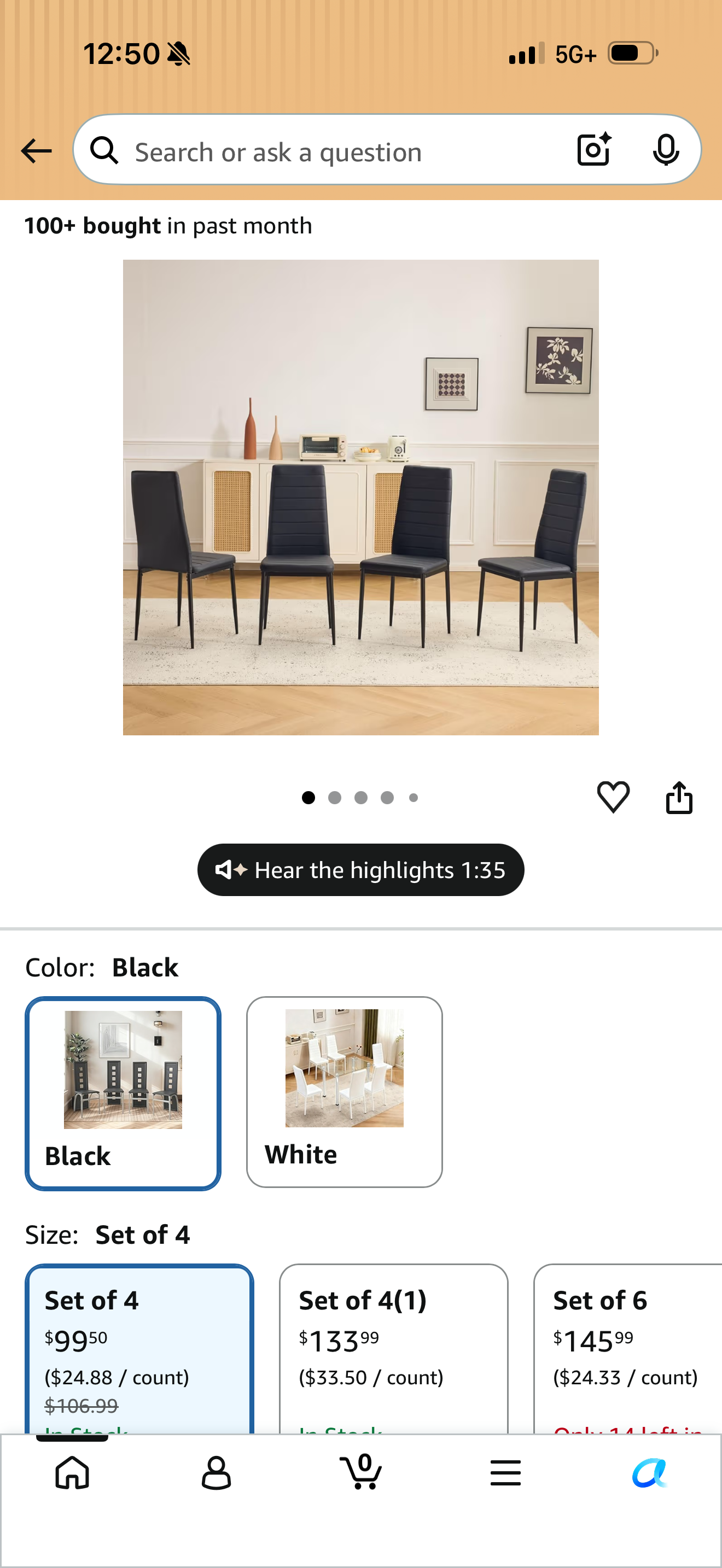 Set of 4 Dining Room Chairs BRAND NEW