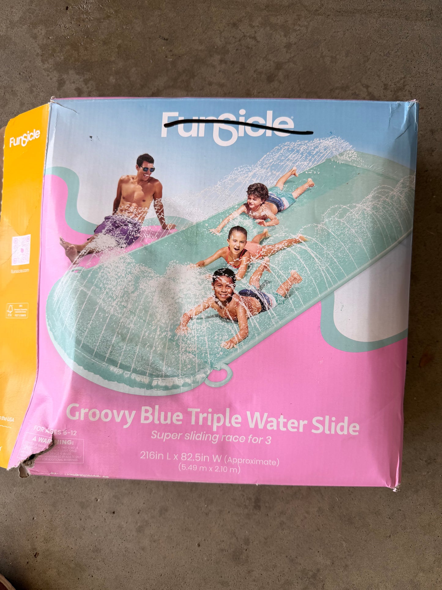 Groovy Blue 18’ Triple Water Slide