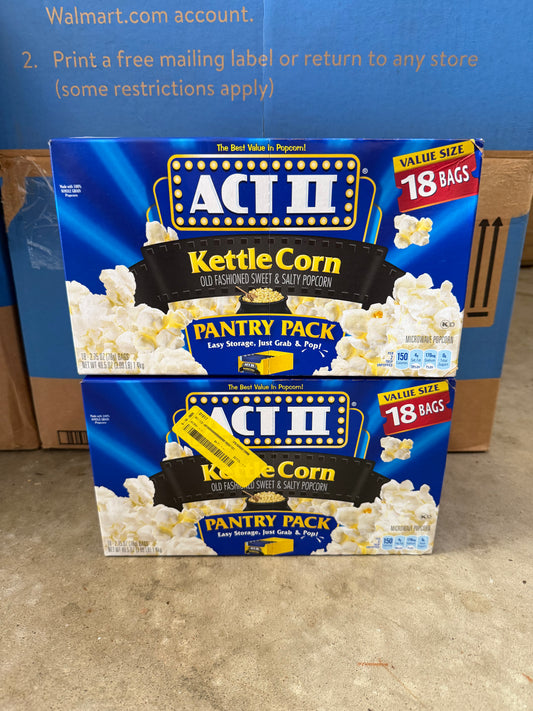 2 Boxes of Kettle Corn - Best By March 2027