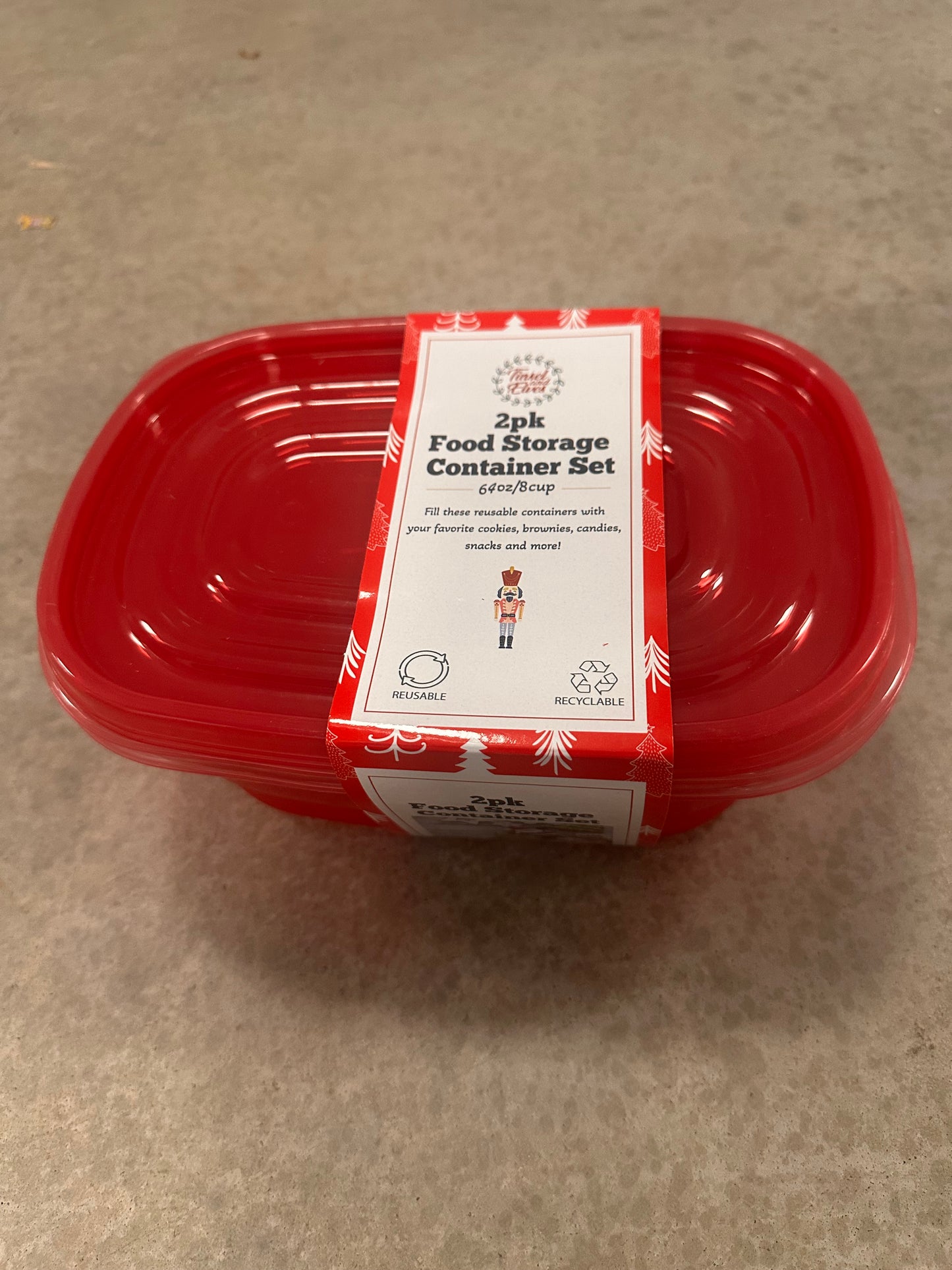 2 Pack Food Storage Container Set - 8 Cups