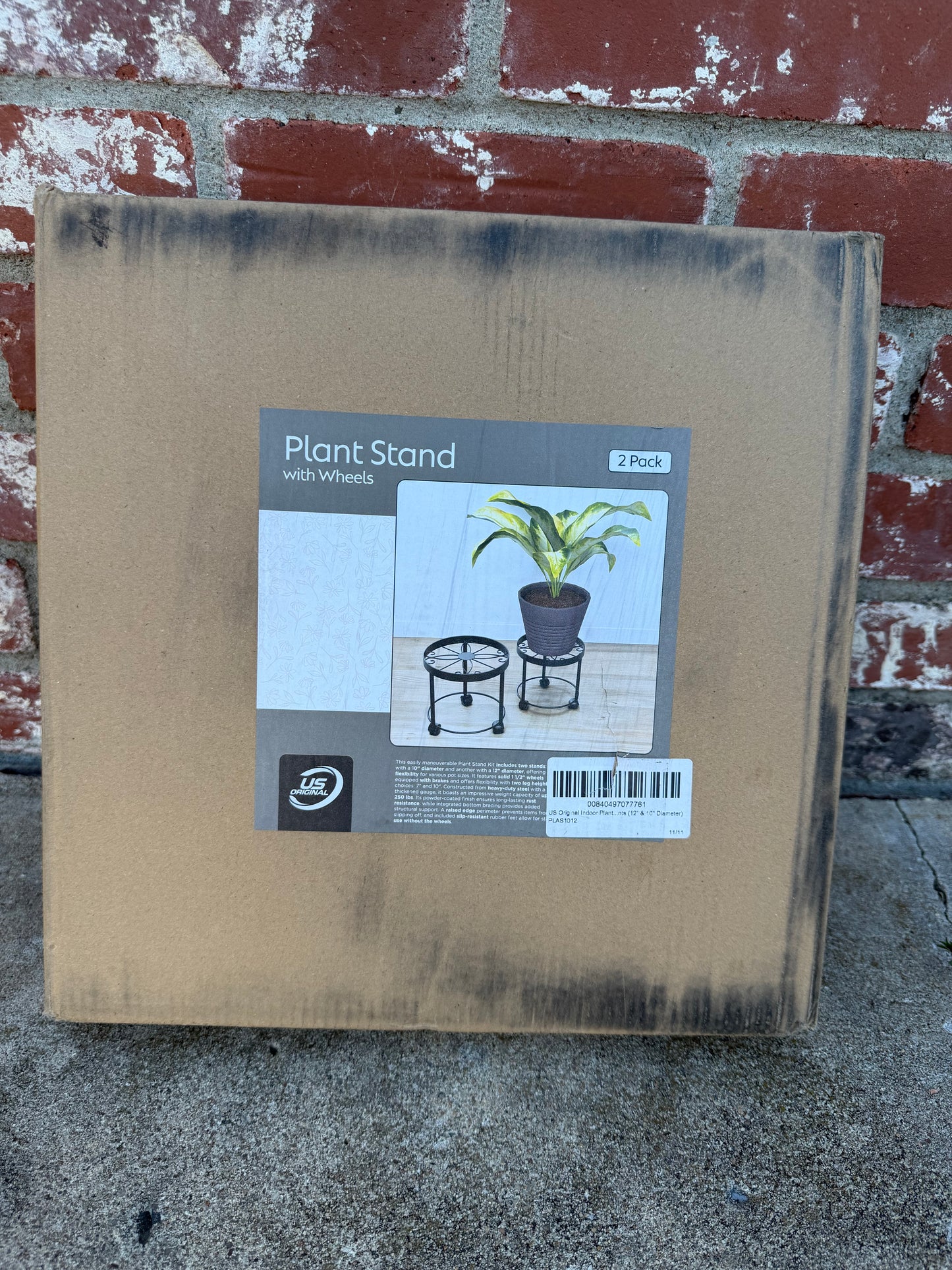 2 Pack Plant Stands w/Wheels