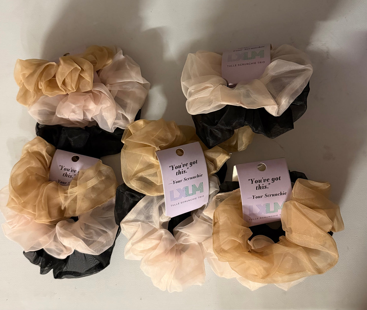 3 Pack Hair Scrunchies Lot of 5