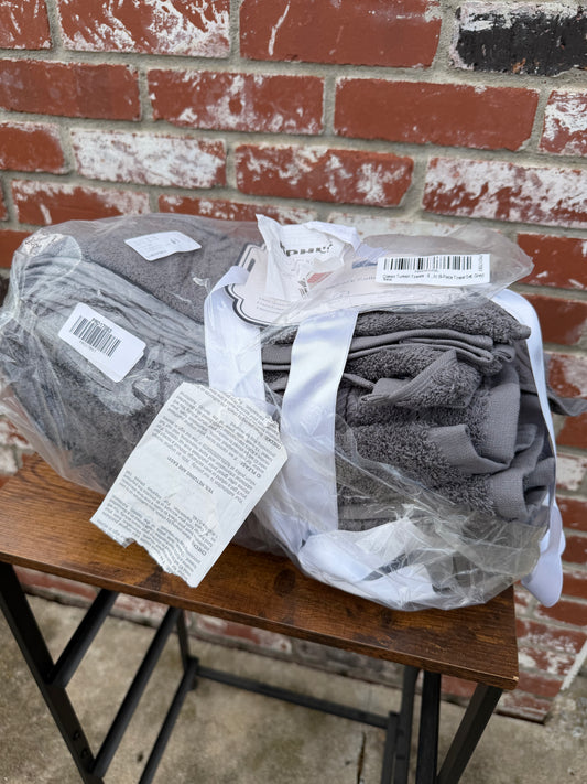 Gray Classic Turkish 6 Piece Bath Towel Set
