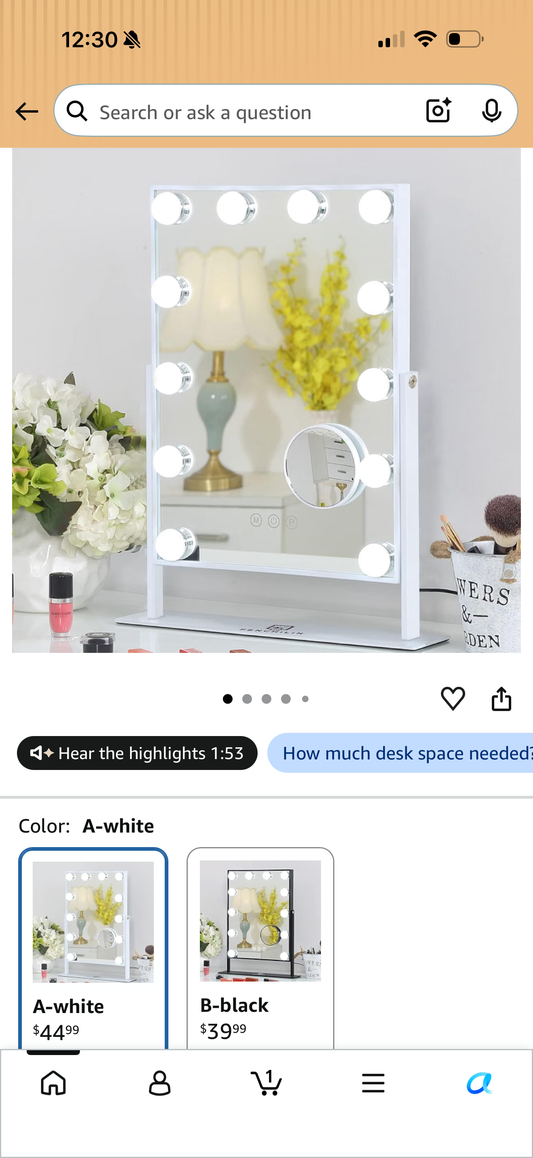 Vanity Mirror with Lights 19"x12", Makeup Mirror with 12 Bulbs