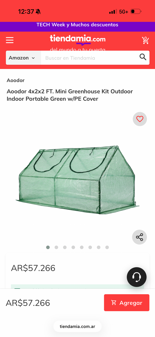 Aoodor 4x2x2 FT. Mini Greenhouse Kit Outdoor Indoor Portable Green w/PE Cover